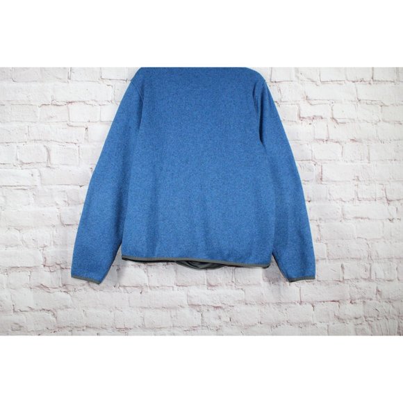 LL Bean Blue Smooth Rugged Knit Comfort Fleece Pullover Sweater Size L - Picture 6 of 9